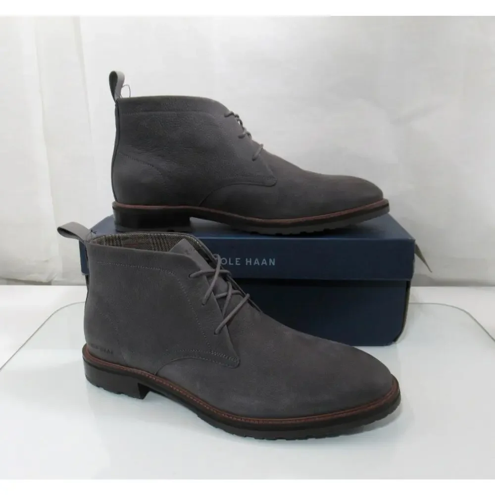 Men's Cole Haan Berkshire Size 10 M Lug Sole Water Resistant Chukka Boot Grey